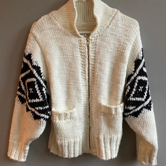 Jens Pirate Booty Beach Bonfire Zip Cardigan in Cream Medium EUC - Picture 2 of 9